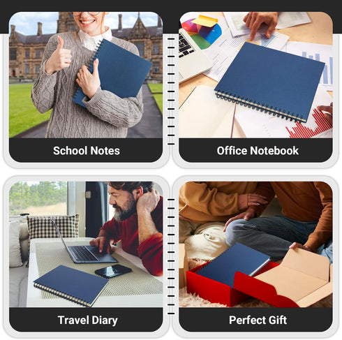 EUSOAR 5 Subject Notebook, 1pcs A4 11" x8-1/2 Spiral College Ruled Writing Pad, 120Sheets/240Pages of Lined Paper