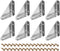 uxcell 8Pcs Angle Corner Brackets 66mm x 66mm, Stainless Steel Braces Joining