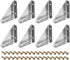 uxcell 8Pcs Angle Corner Brackets 66mm x 66mm, Stainless Steel Braces Joining