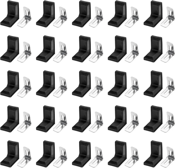 HARFINGTON 50pcs Metal Corner Braces 18x28x28mm L-Shape 90 Degree Right Angle Brackets