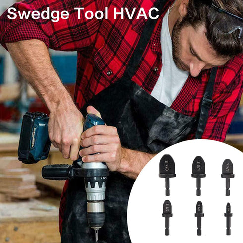 Swedge Tool HVAC Swaging Set - 12Pcs Copper Pipe Expander & Flaring Tool Bit Set for Precision Hand Tools