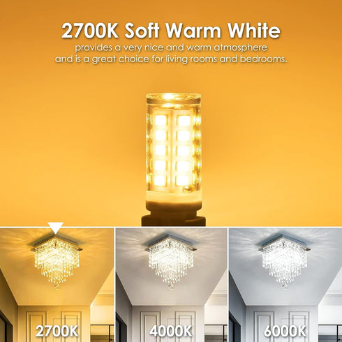G9 Bulb Dimmable 2700K 12 Pack, T4 G9 4W 40 120V 400 360Beam G9 Bulbs Sailstar LED Soft Warm White Replacement