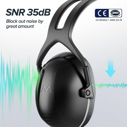 SNR 35dB Effective Noise Cancelling Ear Muffs,Ear Protection for Mowing,Adult Noise Cancelling Ear Muffs for Autism,Hearing Protection Ear Muffs for Noise,Noise Reduction Earmuffs for Shooting,Mowing