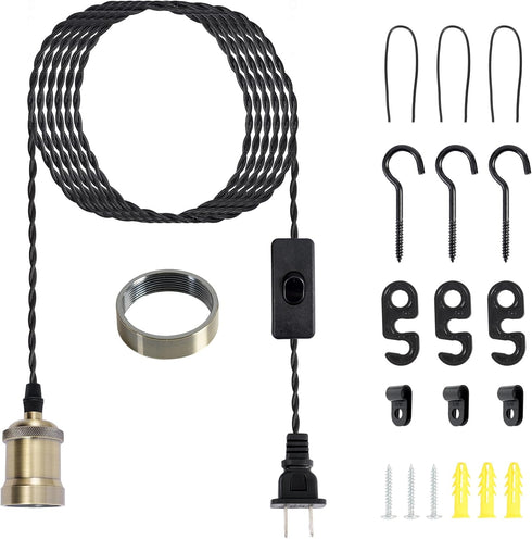 Plug in Pendant Light Cord hanging light kit with switch,Farmhouse Hanging Lights