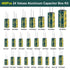 24Value 460Pcs 6.3V-50V Capacitor Assortment Box Kit DIP 1uF-1500uF High Frequency Aluminum Electrolytic Capacitors for Industrial Electrical and Arduino etc.