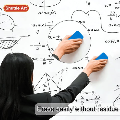 Shuttle Art Dry Erase Markers, 120 Pack Black Whiteboard Markers with 2 Erasers, Chisel Tip for Writing on Whiteboards