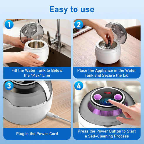 Yaofafa 45KHz 4 360 Ultrasonic Jewelry Cleaner | Ultrasonic Cleaner Machine with Modes & Digital Timer Display |