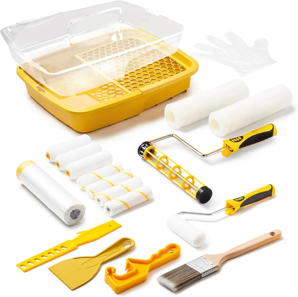 Voomey Professional Paint Roller Kit 22 Pcs, 9-Inch Upgraded Paint Roller with