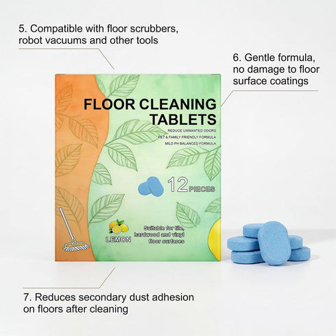 Generic 12pcs (24 Floor Cleaner Tablets Hard Floor Cleaner Tablets, Pre-Measured Dissolvable Cleaning Solution