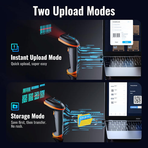 Tera 1D 2D QR Barcode Scanner Wireless and Wired, Digital Printed Bar Code Reader, Compact Handheld Model D5100