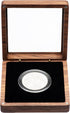 Single Walnut Wood Challenge Coin Presentation Display Box Storage Case with Clear Top and Plastic Coin Capsules
