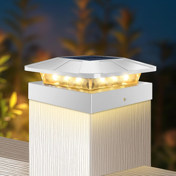 Peasur 4x4 Solar Post Cap Lights Outdoor with 3 Lighting Modes, LED