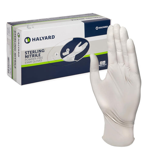 HALYARD STERLING Nitrile Exam Gloves, Non-Sterile, Powder-Free, 3.8 mil, 9.5 Inches, Gray,