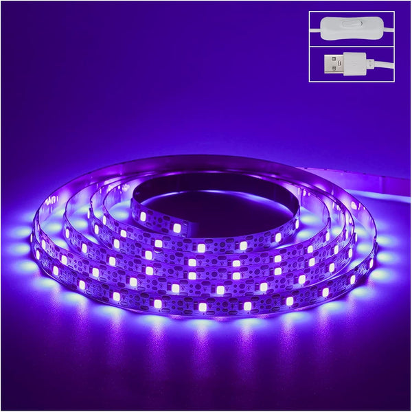 6.6ft Black Light LED Strips, 120 Lamp Beads, USB Cable 1.5m LED