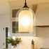 7.87" Mini Glass Pendant Light H Hanging Light Fixture with Frosted Glass Farmhouse Black Modern Cylinder Pendant