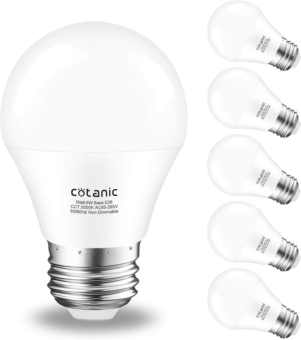 Cotanic Ceiling Fan Light Bulb 5000K Daylight A15 LED Bulb,E26 Medium Base