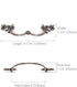 JETLAND 4-Pack, 4" PW1619ABR102 French Provincial Drawer Pulls - Antique Brass, Hole Centers, Vintage Shabby Chic Pulls