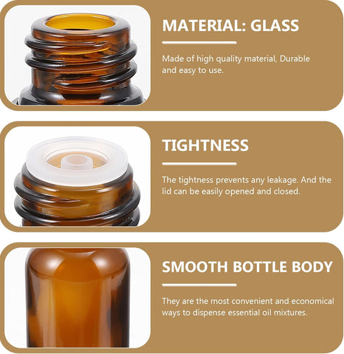 Uonlytech Glass Bottles - 12Pcs Essential Oil Bottles, 20ml with Orifice Reducer for Oil Blends and Lab Chemicals