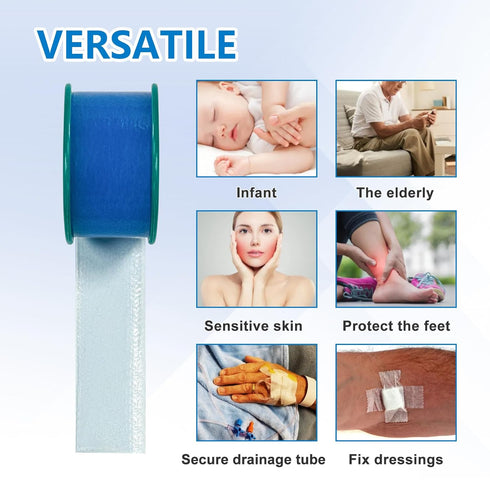 1" 5.46 4 Ceeport Soft Silicone Tape for Skin, x Yards, Rolls Medical Adhesive Tape, Easy to Tear Pre-Cut Waterproof