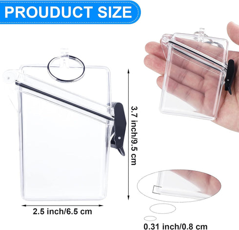 URATOT 4 Pack Waterproof Badge Holder Clear Safe Waterproof Card Holder with Lanyard for Cards, Coin and Money Heavy Duty Durable Locker Dry Box by URATOT