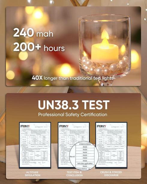 100-Pack 200+Hour Homemory Flameless LED Tea Lights Candles Battery Operated, Fake Electric Candles TeaLights