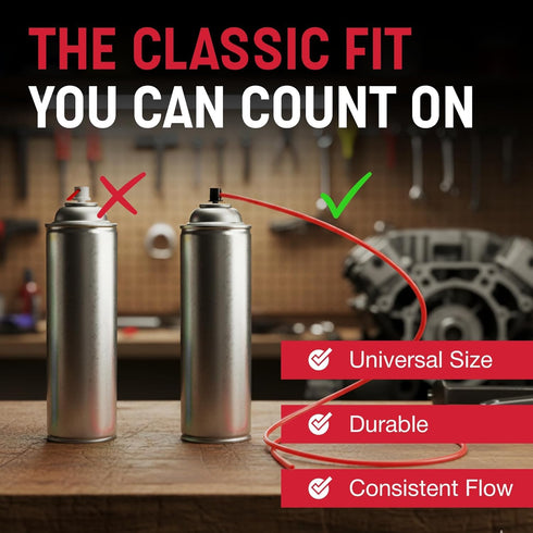 ShopStraw 50" 4 Pack AUTOSTRAW Red Aerosol Can Replacement Straws, Universal fit for All USA-Made Spray cans