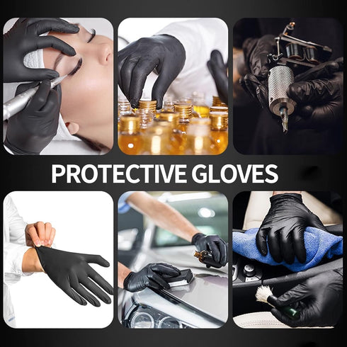 Black Nitrile Exam Gloves Basic Medical - Latex-Free & Powder-Free, 5 mil Gloves, NGPF-1047 (Pack of 100), X-Large