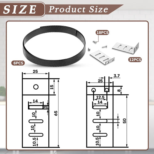 6 Set Drawer Repair Kit Drawer Support Brackets includes Screws for Reinforcing and Repairing Broken Sagging Wood Drawers Furniture Hardware Accessories