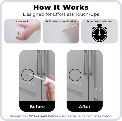 3 Pack spot. Touch-Up Paint | Matte Finish for Cabinets, Walls, Doors & Furniture | Multi-Tone Gray Repair Kit |