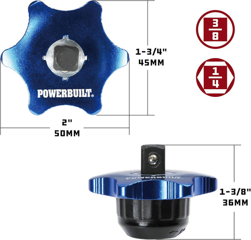Powerbuilt 3/8 Inch Drive Palm Ratchet Handle, Finger Ratchet, Stubby Thumb Ratchet 2-in-1 for Tight Spaces - 941264 by Powerbuilt