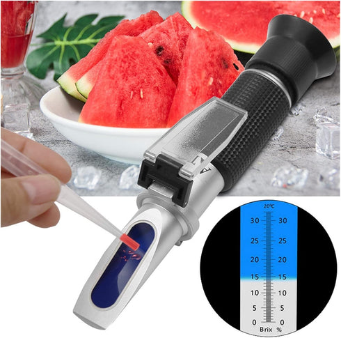 VGVGV 0-32% Brix Refractometer, Handheld Refractometer Sugar Concentration Meter Densimeter Brix Saccharimeter Sugar