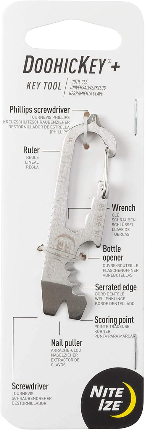 Nite Ize KMTSE-11-R3 DoohicKey Keychain Multi Tool, 1 Count - Stainless Steel Keychain Tool