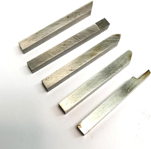 ZR 5 Pcs 4x4mm Carbide Tipped Lathe Metal Cutter Bit Cutting Tool Set Turning Boring Cutters Accessories for Mini Miniature Metal Lathe