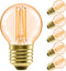 LVWIT G14 LED Filament Globe Bulb 5.5W (40W Equivalent), Dimmable 2500K Warm White E26 Screw Base, Decorative Edison