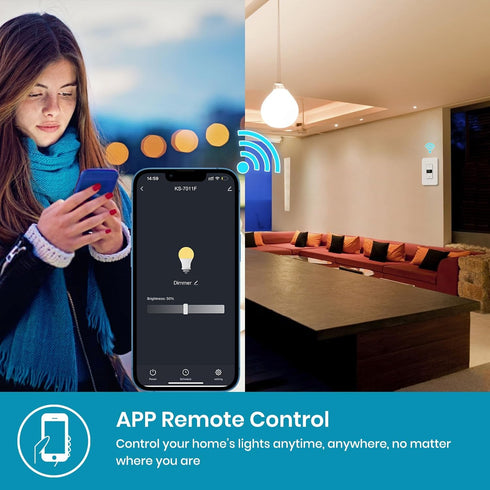 Dimmer 3Way Dimmer 2024 Milfra Smart Switch Digital Display Single-Pole Smart Switch New ModelWorks with Siri, Alexa