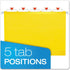 Pendaflex Reinforced Hanging File Folders, Letter Size, Yellow, 1/5 Cut, 25/BX (4152 1/5 YEL)