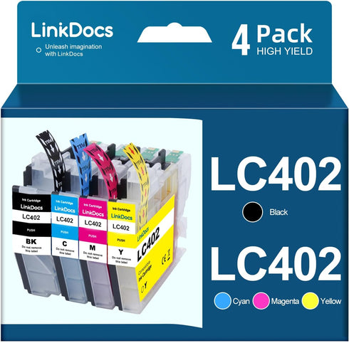 LC402 Compatible Ink Cartridges 4 Pack Replacement for Brother LC402 LC402XL for MFC J5340DW J6740DW J6540DW J6940DW