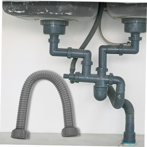 Sink Connecting Extension Drain Hose for Washing Machine, Flexible Drain Tubing for Sink Drain, Double Head Plastic