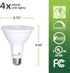 Bioluz LED 4 Pack PAR38 LED Light Bulb, 90 CRI, 12W = 100-120 Watt Replacement, Soft White 3000K, Dimmable