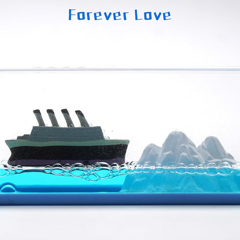 XEXBMNA Latest Model Unsinkable Titanic Wavey Boat Toy Model Desk Acrylic Paperweight Liquid Wave Decorations for Car