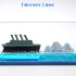 XEXBMNA Latest Model Unsinkable Titanic Wavey Boat Toy Model Desk Acrylic Paperweight Liquid Wave Decorations for Car
