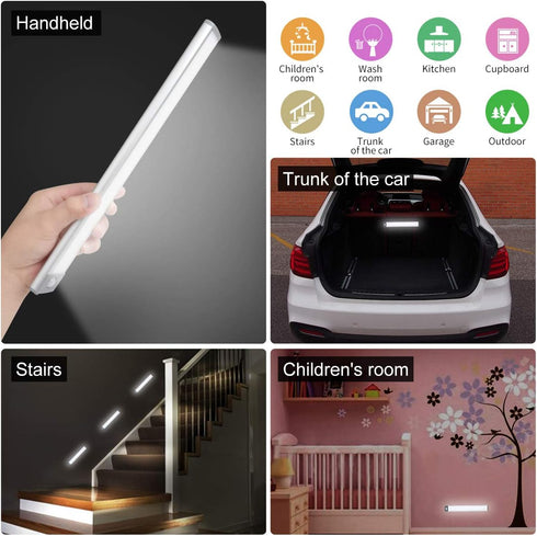 54-LED Counter Closet Light-2Pack Motion Sensor Cabinet Light,Under Wireless USB Rechargeable Kitchen Night