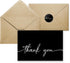 Bulk Pack of 20 Thank You Cards with Envelopes & Stickers, Black