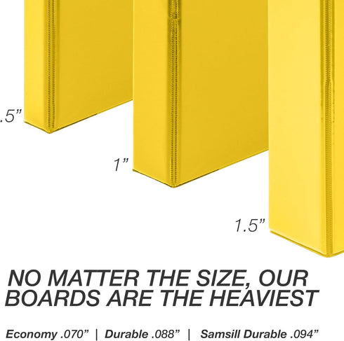 Samsill Durable 0.5 Inch D Ring Binder, Customizable Clear View Binder, Yellow, Made in the USA