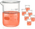 Heavy Duty Glass Beakers, Double Scale Printed Graduation, 6pcs of 250ml, HBKG250A6