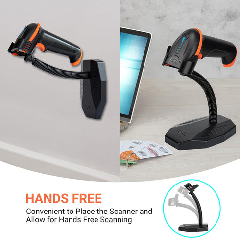 Tera Universal Barcode Scanner Stand, Hands-Free Barcode Scanning Cradle Holder, Adjustable Angle and Height for Retail