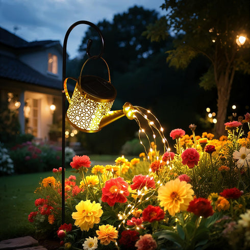 X-PREK Solar Garden Lights Outdoor Lanterns Decoration, Metal Solar Watering Can Lights Outdoor Waterproof, Small Patio