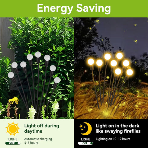 Solar Garden Lights Outdoor Waterproof, 2 Pack 16 LED Decorative Solar Swaying Lights for Garden Decor