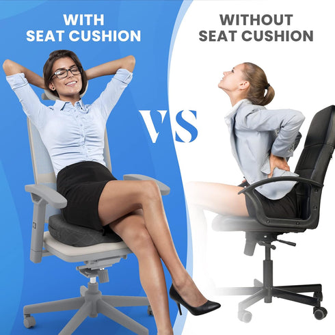 TushGuard Seat Cushion - for Office Chair, Car Seat, Airplane, Bleacher - Sciatica & Coccyx Pain Relief Desk Chair
