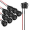 APIELE 10Pcs Rocker Switch ON Off KCD1 Mini Round Toggle Switch, Pre-Wired Car Boat Automotive with Wires